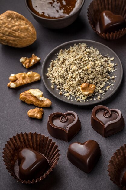 Delicious chocolate pralines