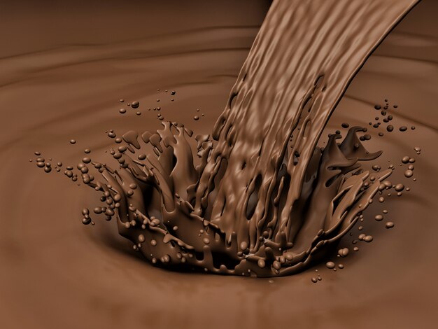 Foto la spruzzata deliziosa del cioccolato rende