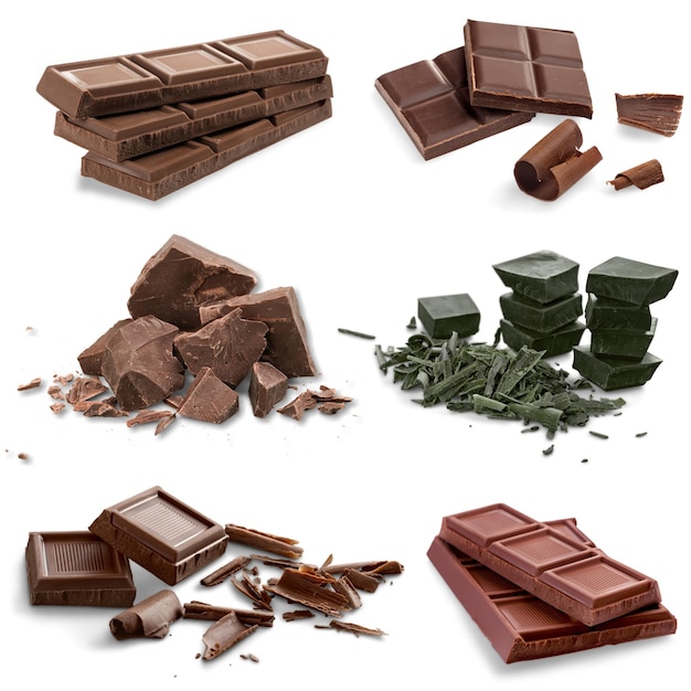 Delicious chocolates isolated on  background