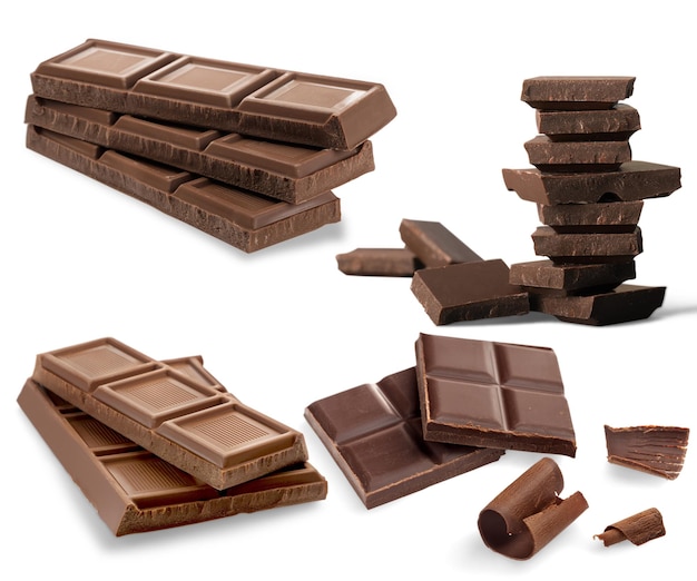 Delicious chocolates isolated on  background