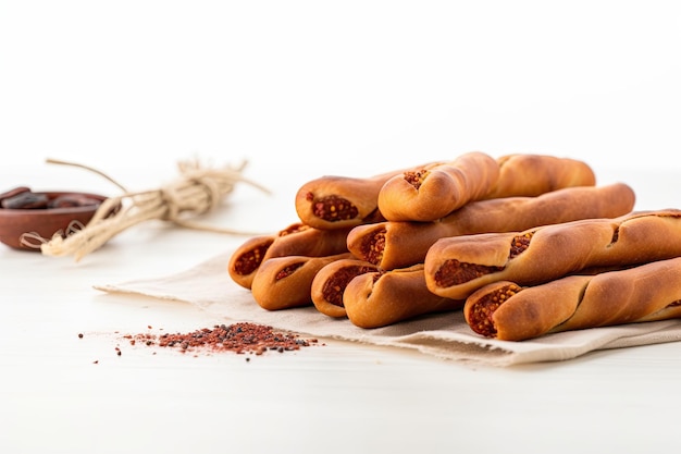 Delicious Chorizo Breadsticks Snack Dry Italian Pastry Starter for Traditional Deli Gastronomy