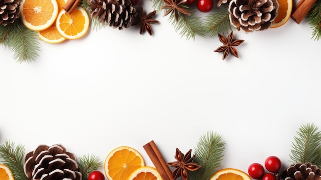 Delicious Christmas Food Banner from Top View AI Generated