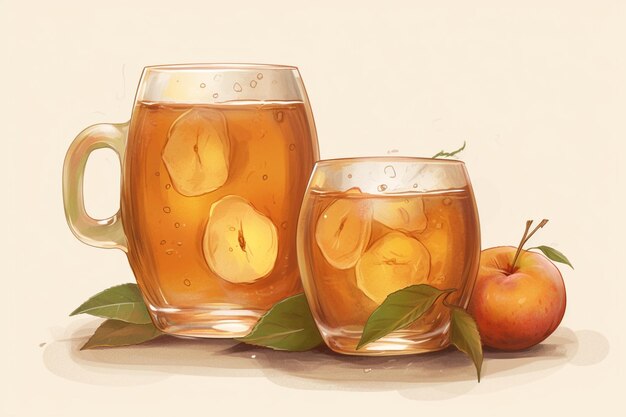 Photo delicious cider drink illustration