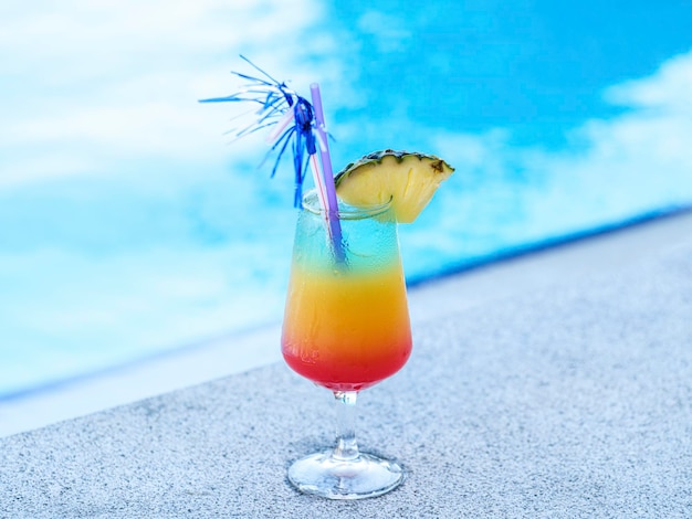 Delicious cocktail by the pool