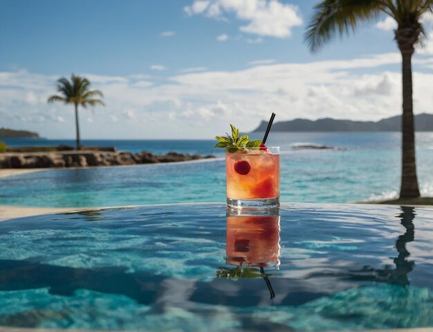 Delicious cocktail in a heavenly place dream vacation