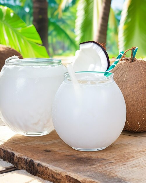 Photo delicious coconut water