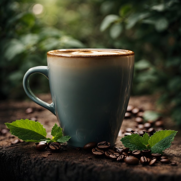 Delicious Coffee Cup with a Touch of Nature