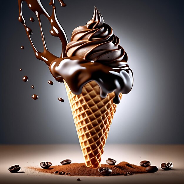 вкусный кофейный рожок мороженого – восхитительное удовольствие для любого любителя кофе Насыщенное сливочное мороженое