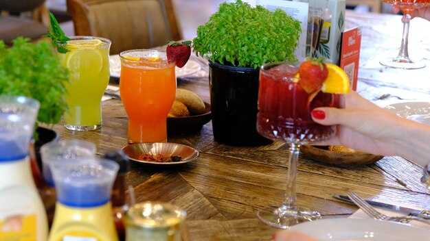 Delicious colorful cocktails, party cocktails