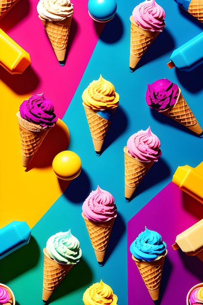 Delicious colorful ice cream