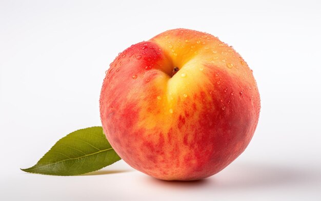 Delicious Colorful Peach on White or PNG Transparent Background