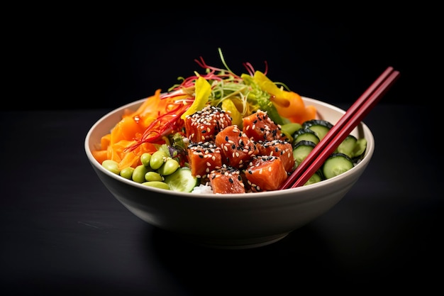 A delicious and colorful poke plate perfect for a healthy meal