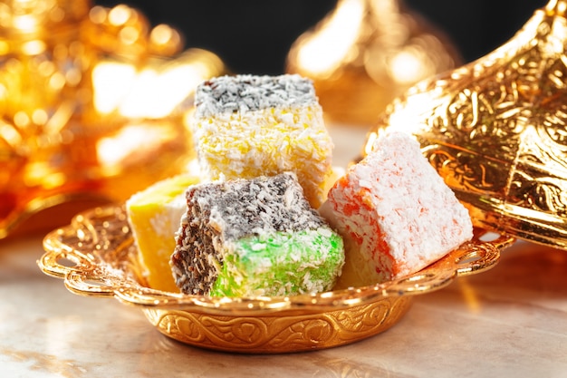 Delicious colorful turkish delights