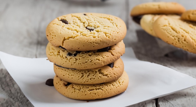 delicious cookie filled with homemade chocolate on a counter