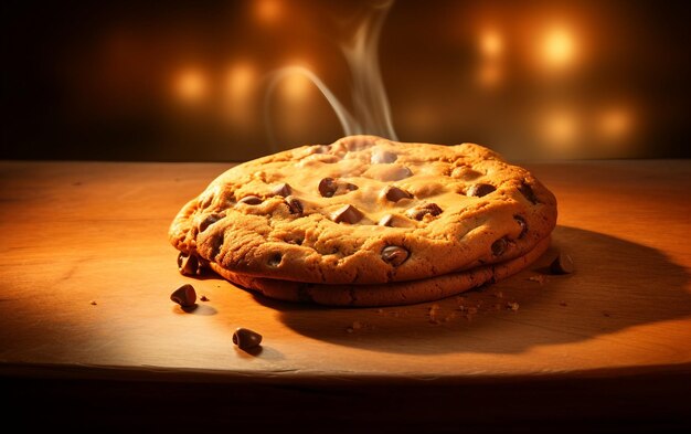 Delicious Cookie on wooden table