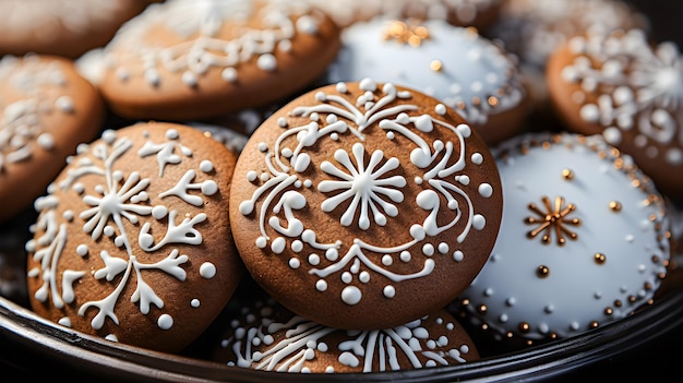 Delicious cookies with Christmas decoration Christmas sweets and cookies