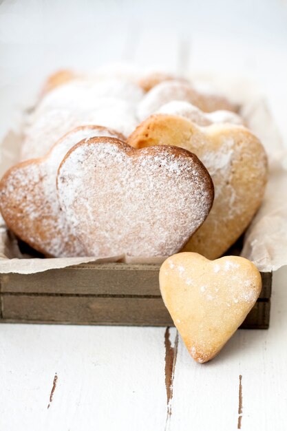 Delicious cookies with hearts