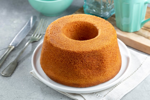 Delicious cornmeal cake traditional Brazilian cake