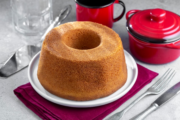 Delicious cornmeal cake traditional Brazilian cake