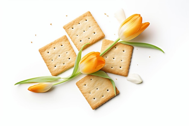 Delicious Cracker on a White Background