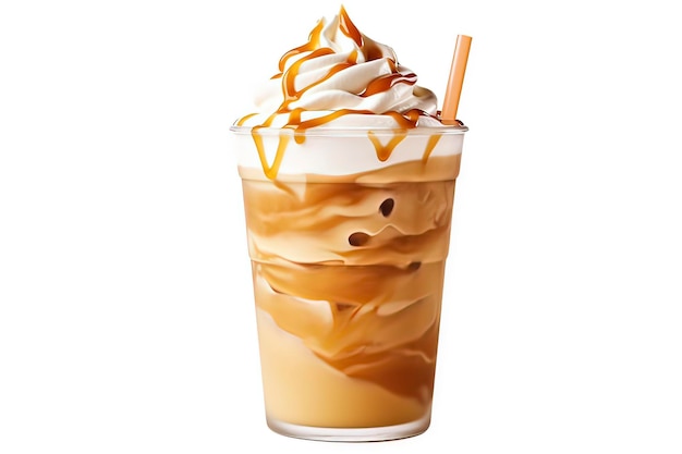 Delicious Cream Iced Mocha Coffee AI technology generated image