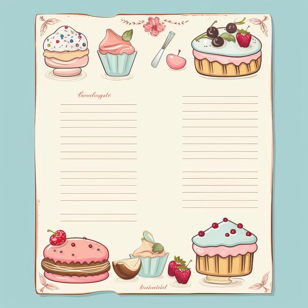 Delicious Creations Gourmet Recipe Cards for Patisserie Delights