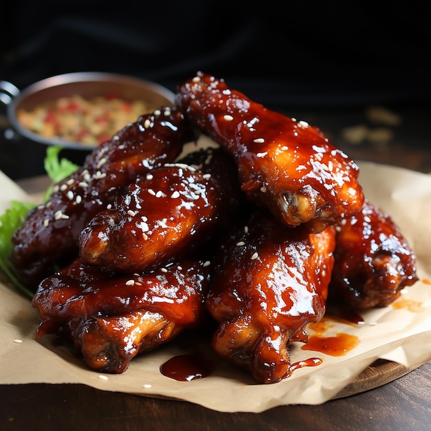 Delicious crispy BBQ chicken wings