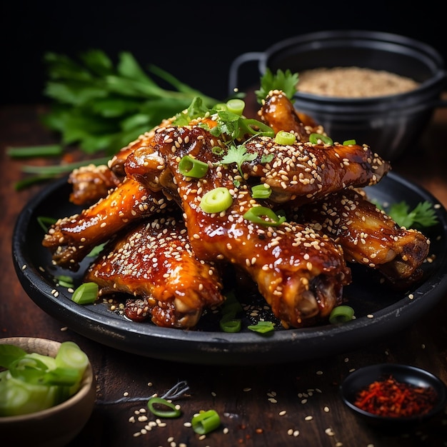 Delicious crispy BBQ chicken wings