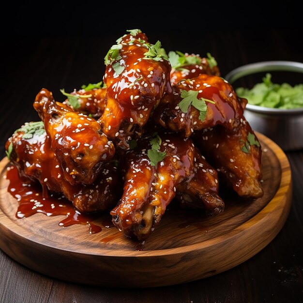 Photo delicious crispy bbq chicken wings