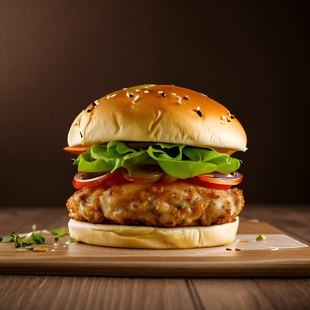 Delicious Crispy Chicken Burger High Quality Image