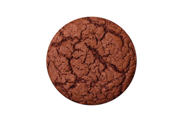 チョコレート付きの美味しい脆い丸いオートミールクッキー