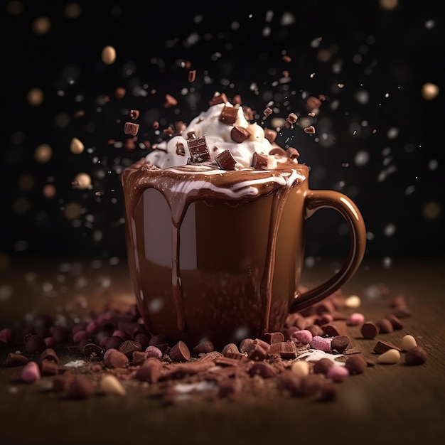 A delicious cup of hot chocolate