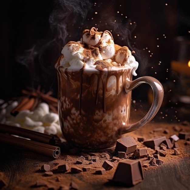 A delicious cup of hot chocolate