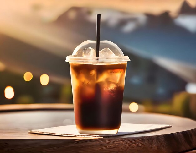 Photo delicious cup of iced coffee