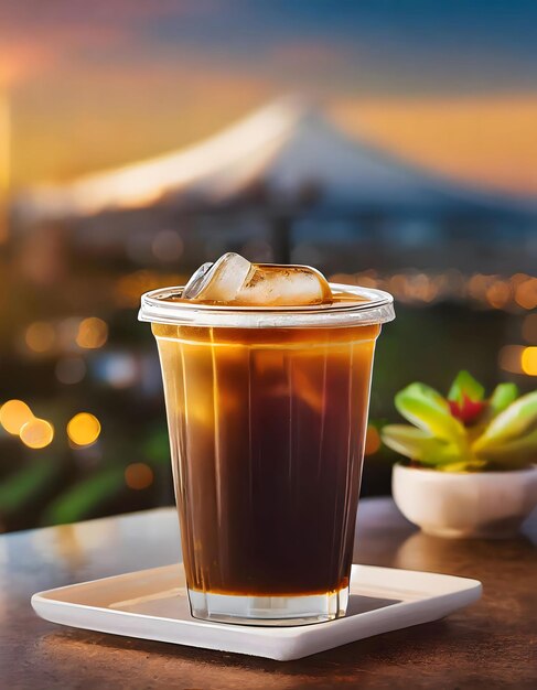 Photo delicious cup of iced coffee