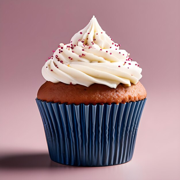 Delicious cupcake with colorful icing