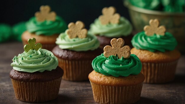 Delicious cupcakes st patricks day theme