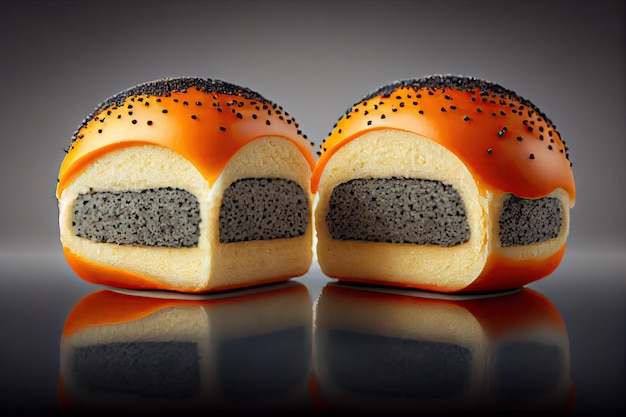 Delicious delicious poppy seed buns with sweet jelly filling