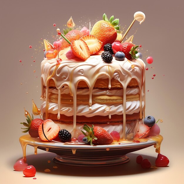 Delicious Delight Cake Generative AI