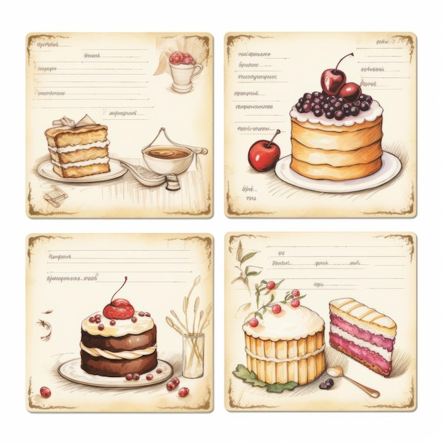 Delicious Delights Patisserie Receptkaarten voor decadente lekkernijen buiten cakes