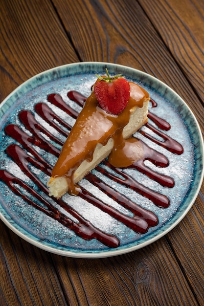 A delicious dessert on the table Close up