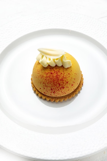 delicious desserts on a white background from the pastry chef