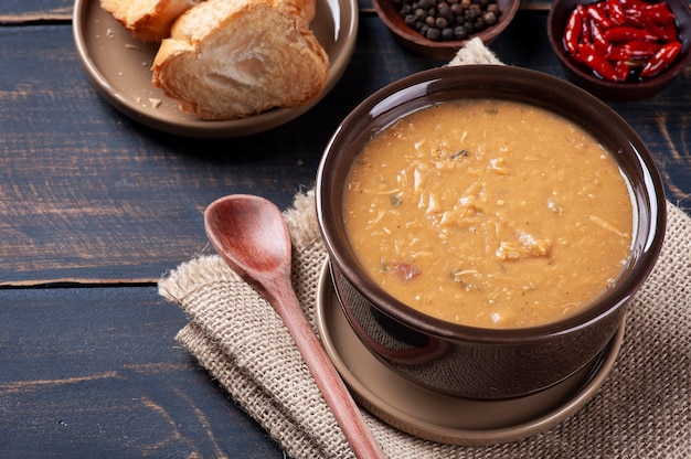 Delicious dish of Brazilian cuisine called Caldo de FeijÃ£o. Made with beans, bacon and chicken.