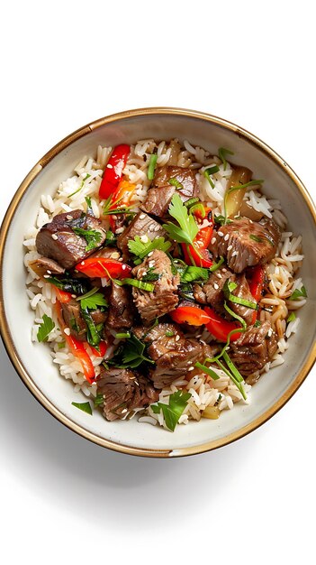 Photo delicious dish of rice with meat