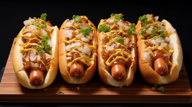 Delicious Dog Hot Dogs met uien en mosterd Mouthwatering Recipe