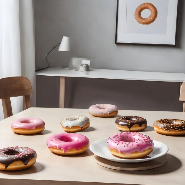 Photo delicious donuts background very cool