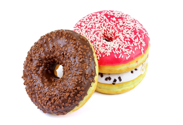 Delicious donuts isolated on a white background