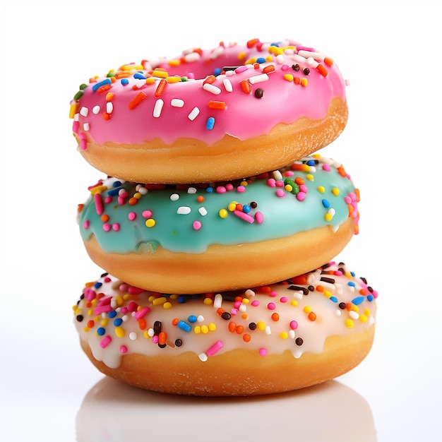 Delicious Donuts on white background made with Generative AI