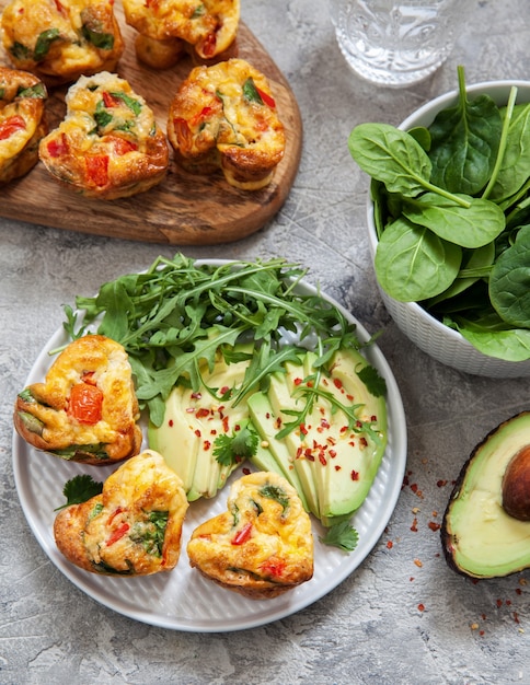 Delicious egg muffins with ham, cheese, and vegetables