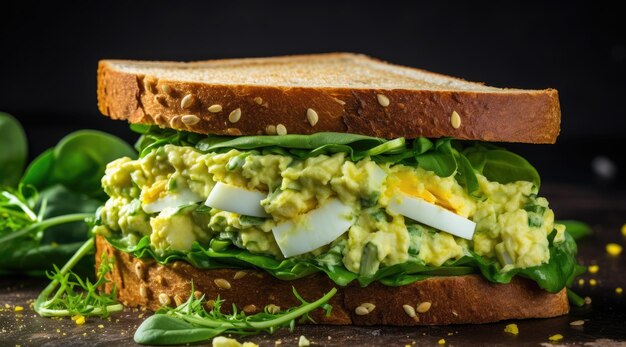 Delicious egg salad sandwich generative ai